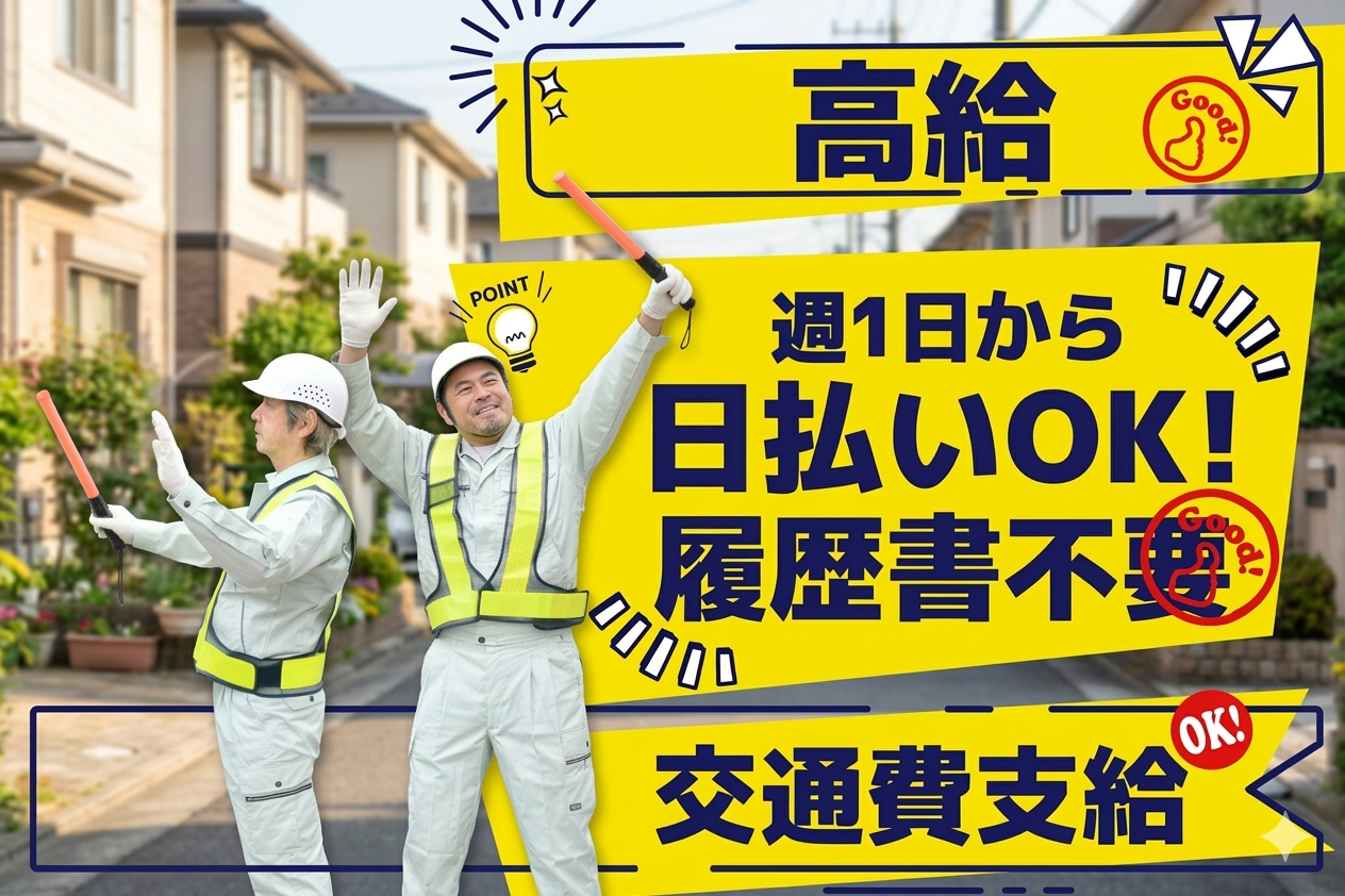 イープロ警備 （㈱E-PROTECT） 神奈川県川崎市多摩区生田の契約社員 交通誘導警備員求人イメージ